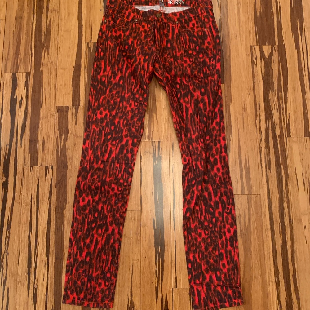 NY&C Leopard Print Skinny Jeans